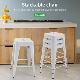 FDW 24-inch counter-height stools fit standard kitchen counters.