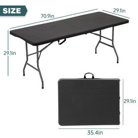 FDW outdoor dining table with built-in carry handle for easy transport