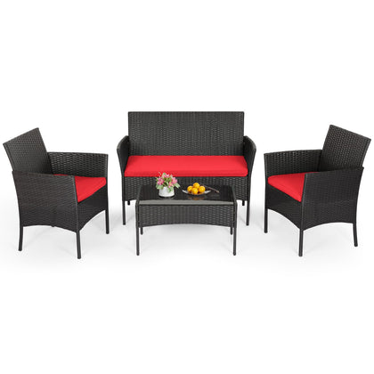 FDW red patio set two chairs offer cozy seating for outdoor chats.