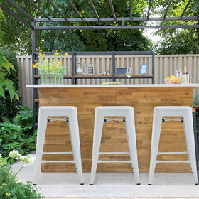 FDW bar stool with X-brace for added stability.