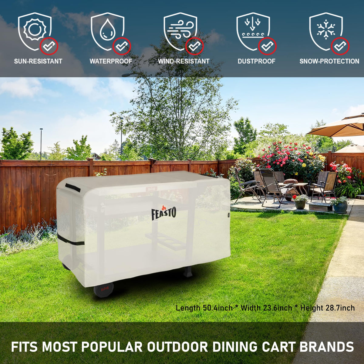 Feasto all-season outdoor kitchen setup supports year-round prep and entertaining.