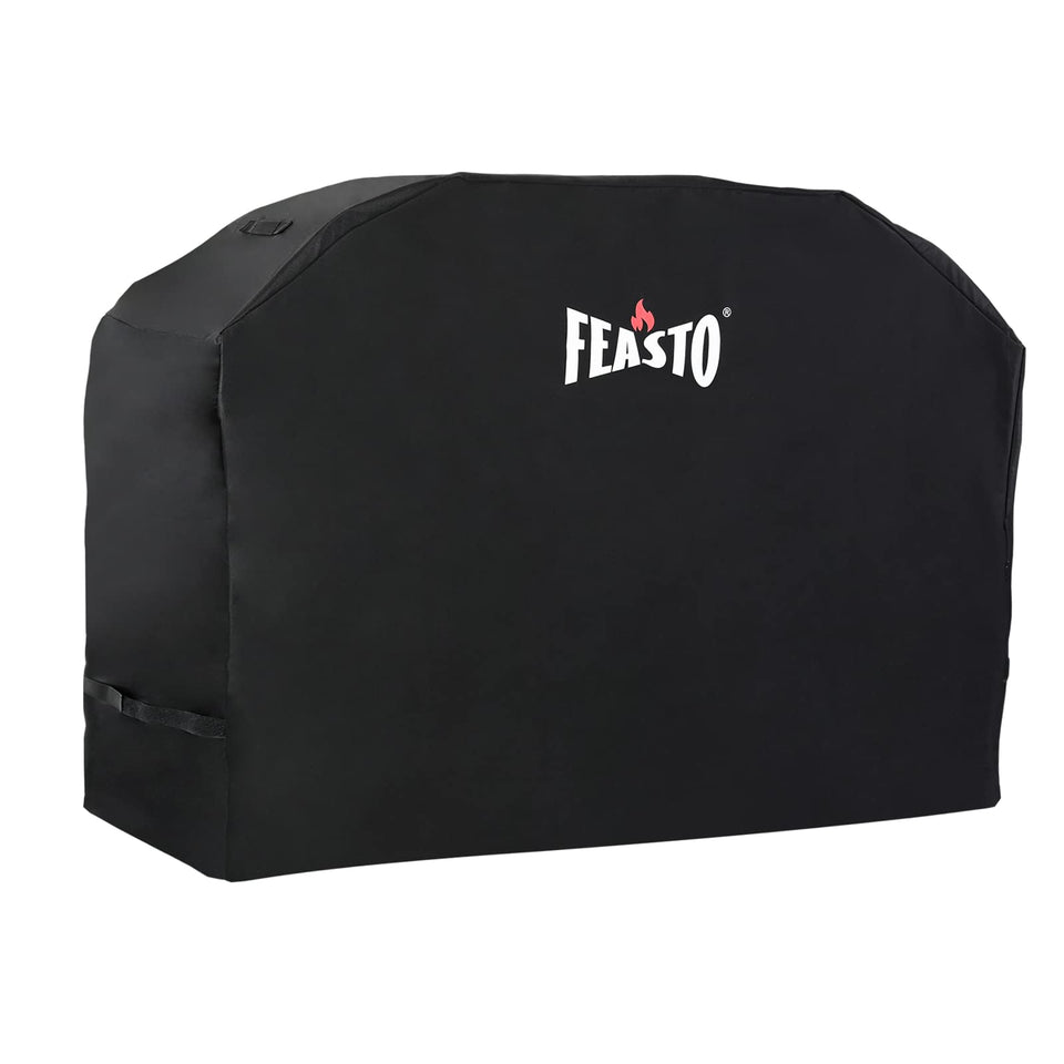 Feasto 55-inch grill cover front view protecting grill from rain and sun
