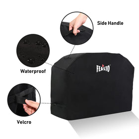 Feasto grill cover with adjustable Velcro straps securing against wind