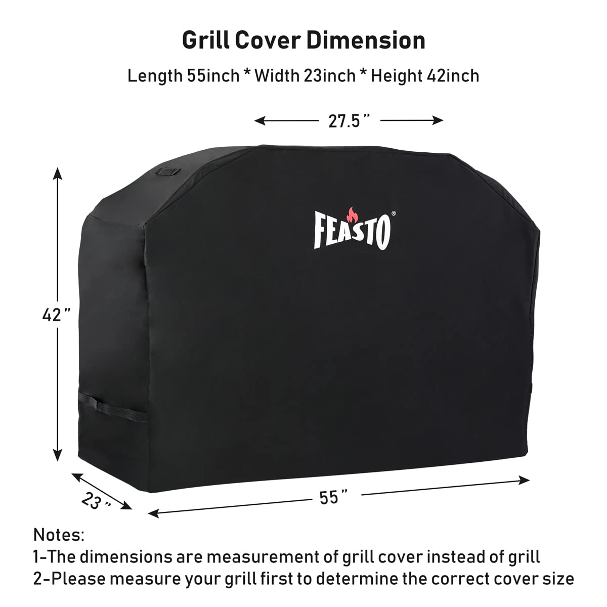 Feasto grill cover with anti-UV fade-resistant finish for long-lasting color