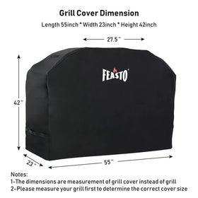 Feasto grill cover with anti-UV fade-resistant finish for long-lasting color