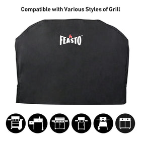 Feasto grill cover side handles for easy removal and replacement