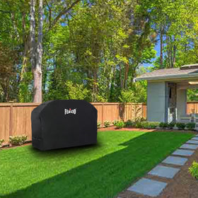 Feasto grill cover close-up showing waterproof, durable exterior protection
