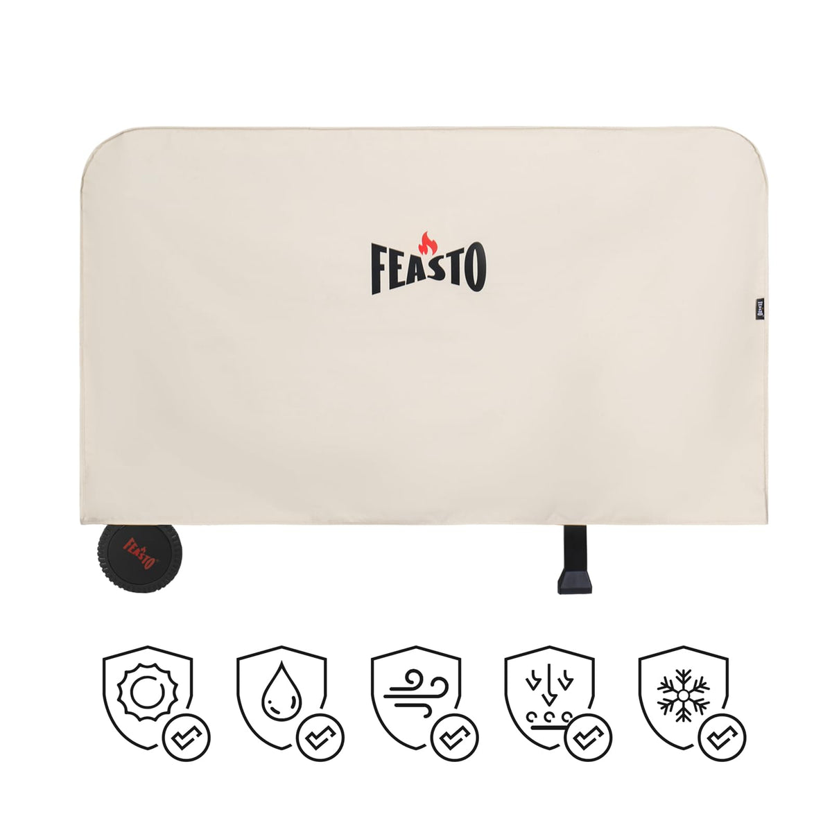 Feasto clean-move handle offers a comfortable grip for transporting the cart.