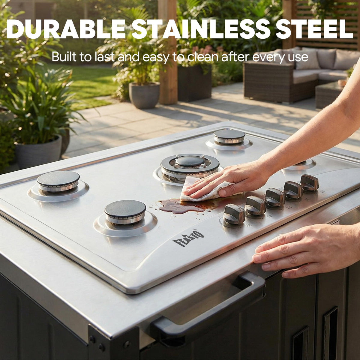 Feasto 360-degree rotating casters with brake for easy mobility