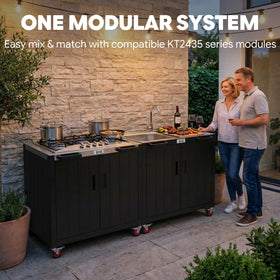 Feasto backyard barbecue session emphasizing mobility and setup