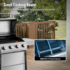 Feasto warming rack keeps buns and sides warm without crowding the main grill.