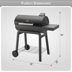 Feasto heavy-duty 30-inch grill shows expansive cooking area for large batches.