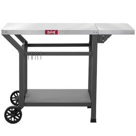 Feasto movable grill table top view, spacious prep surface for outdoor cooking.