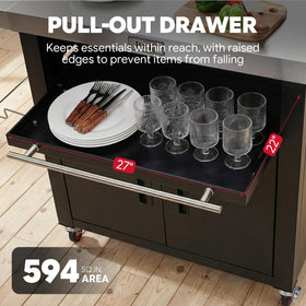 Feasto adjustable condiment rack stores sauces and seasonings.