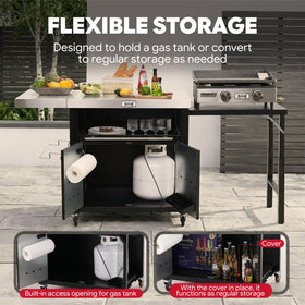 Feasto tools rack keeps utensils within easy reach.