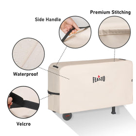 Feasto Velcro straps secure the cover against strong winds and weather.