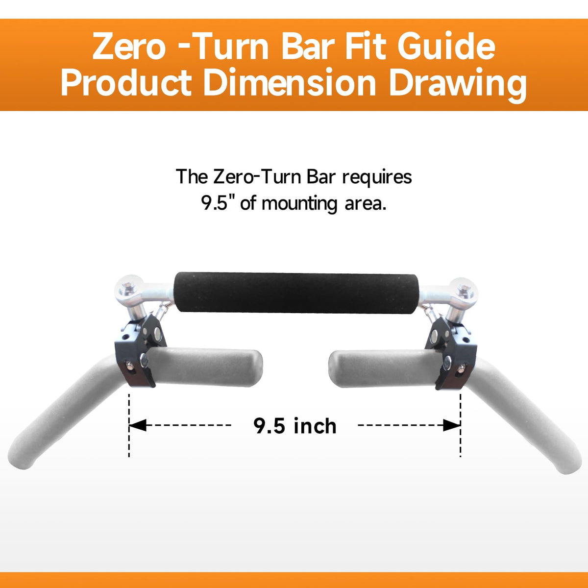 FEBLESHI zero turn steering bar one handed operation illustration for continuous mowing