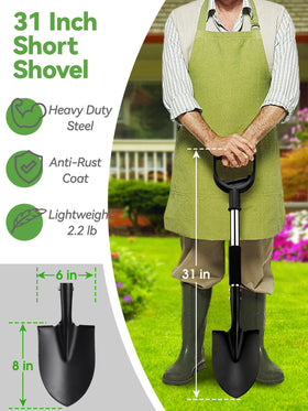 Feblomst shovel round point blade penetrates soil with ease.