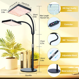 FECiDA 2026 2Head tabletop grow light bonsai use supports healthy leaf growth