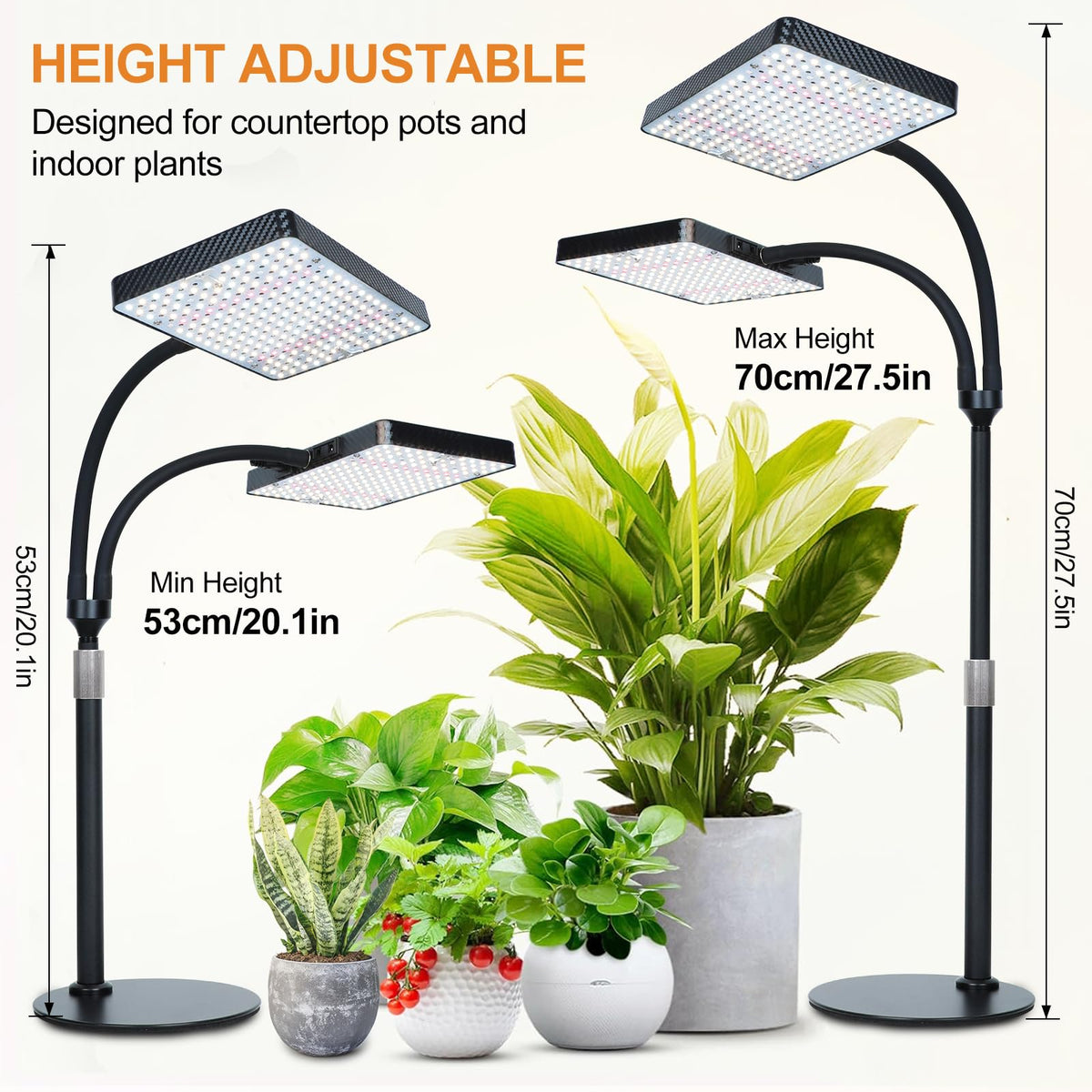 FECiDA 2026 2Head tabletop grow light seed starting setup fits small desks
