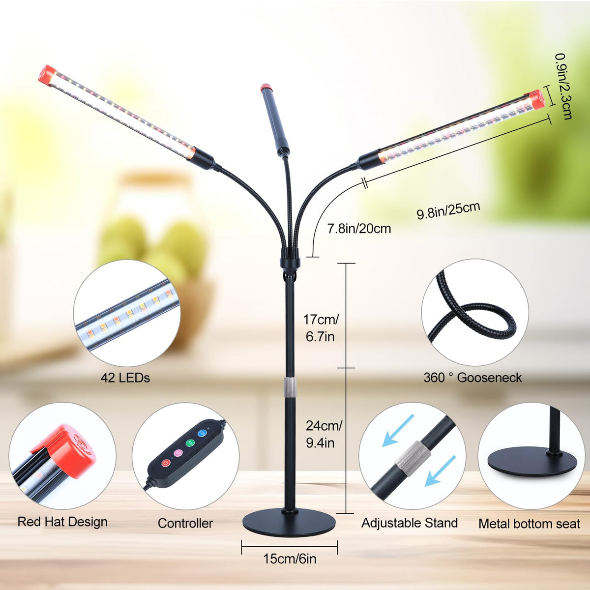 FECiDA 2026 3Head table top grow light no adapter for easy setup
