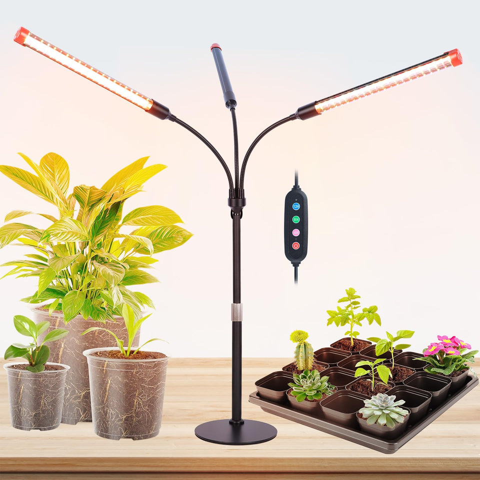 FECiDA 2026 3Head table top grow light above seed starting trays