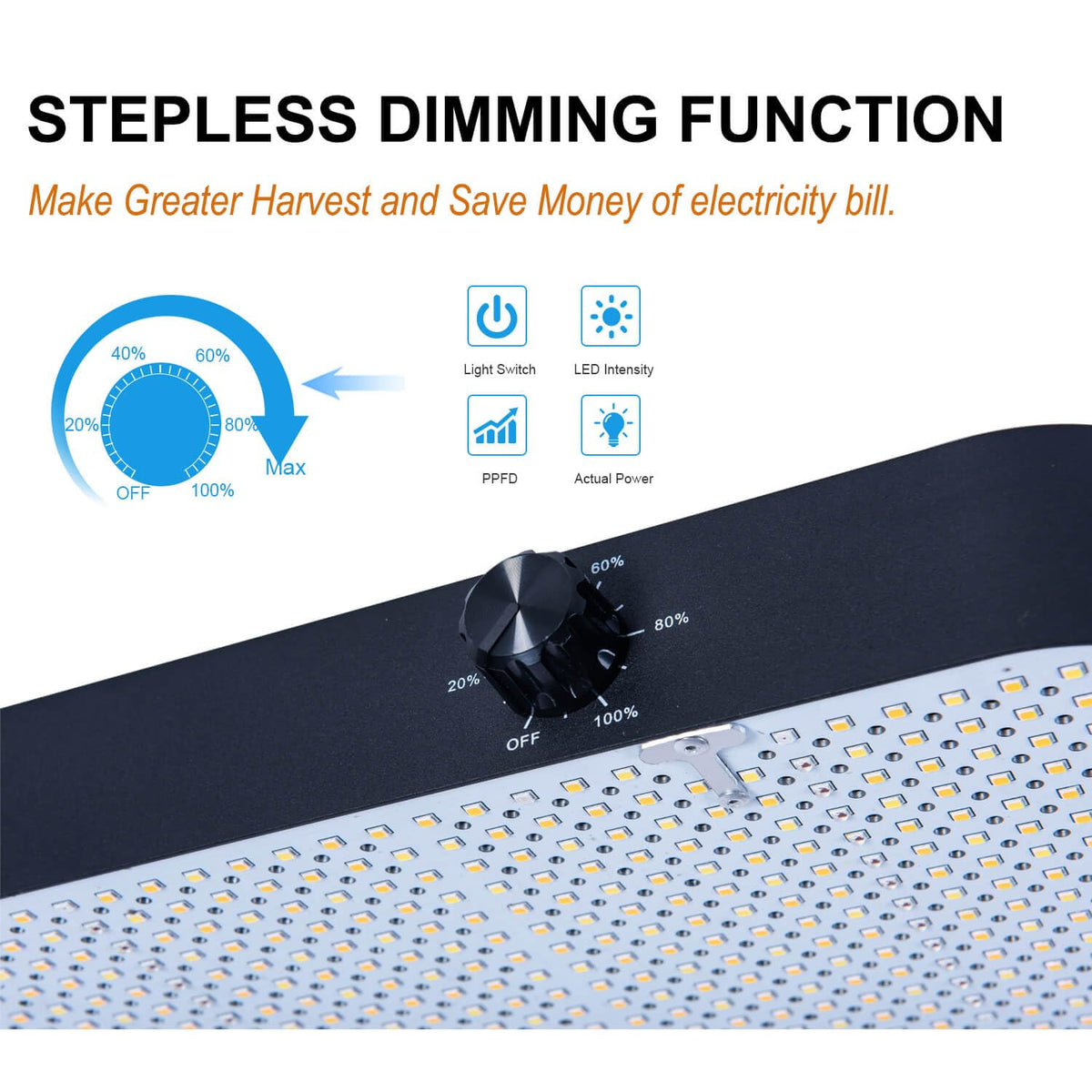 FECiDA 2026 dimming control shown for stepless brightness management.