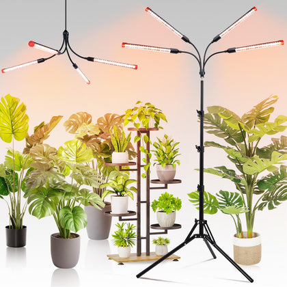 FECiDA 4-head grow light on tripod stand for stable indoor lighting