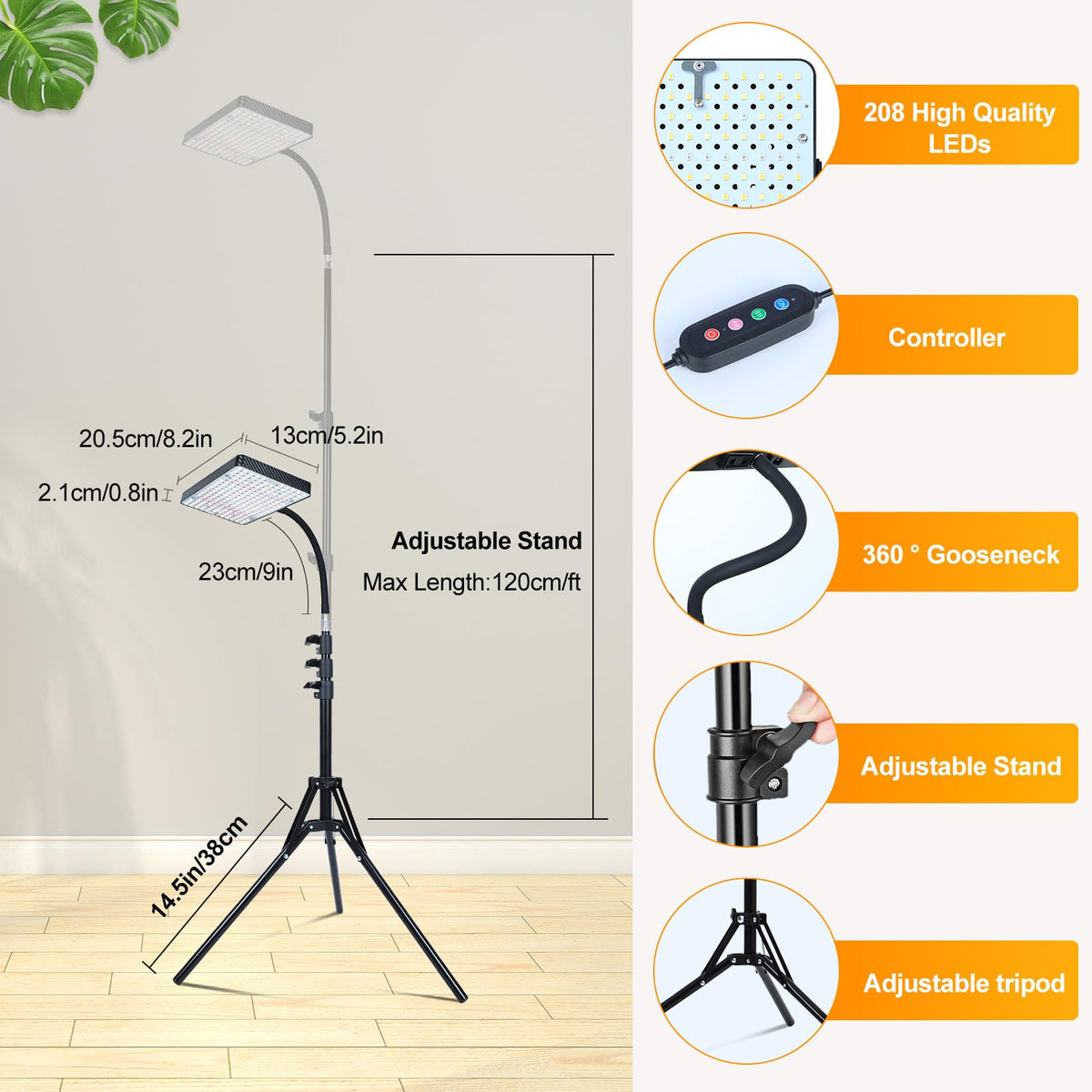 Supports bonsai and seedlings growth with balanced spectrum light