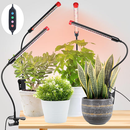 FECiDA clip grow light 4-pack brightens desk plants with efficient LEDs.
