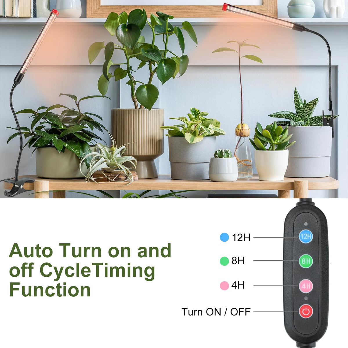FECiDA desk-panel mount clip light brightening a small plant