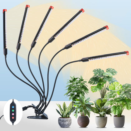 FECiDA Gamechanger 6-head grow light clipped on a shelf for easy placement