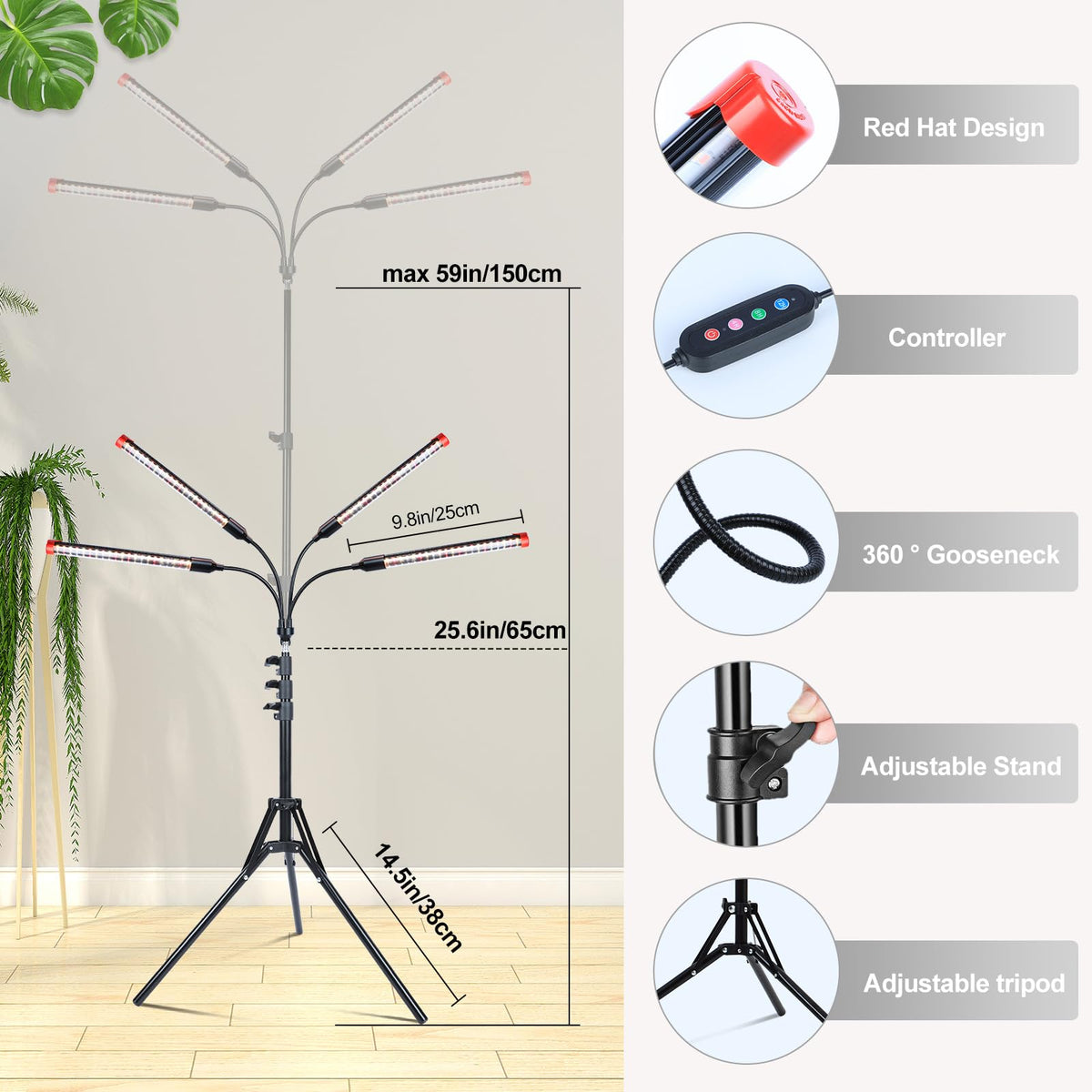 FECiDA height-adjustable stand spanning 24-64 inches