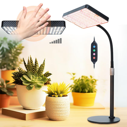 FECiDA Smart Control Desk Grow Light front view for a compact indoor garden setup that promotes steady growth.