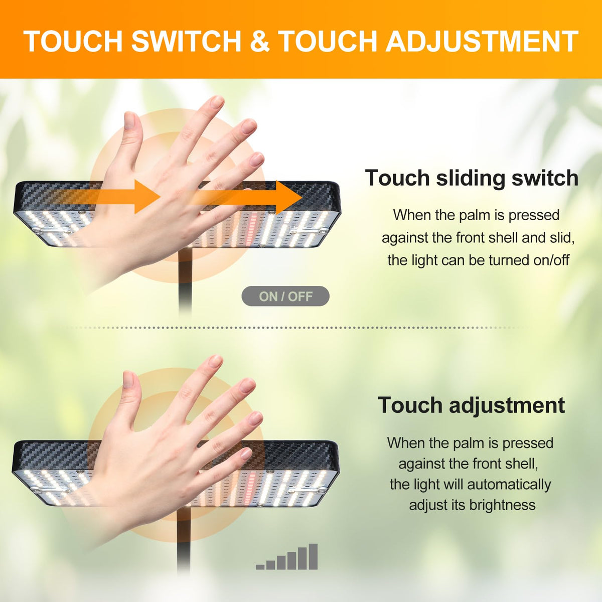 Adjustable height tripod stand positions light precisely above plants