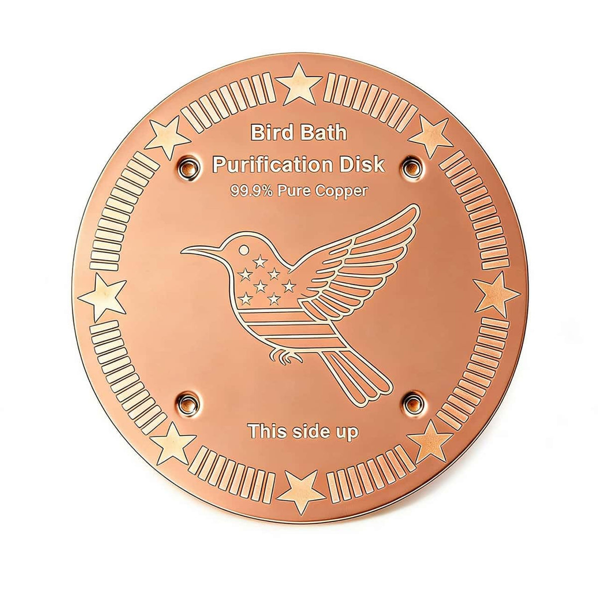 FeciFeco birdbath copper disc purifies water for healthier birds