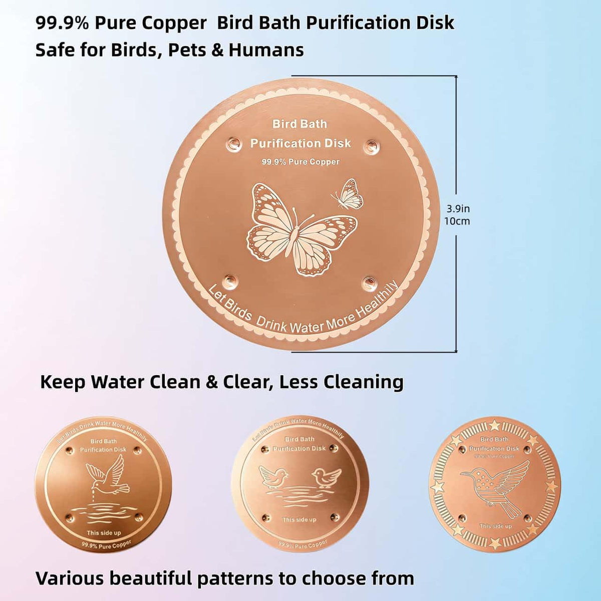 FeciFeco clearer water in birdbath supports birds' drinking needs