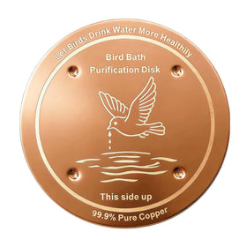 FeciFeco copper disk in water purifies birdbath naturally