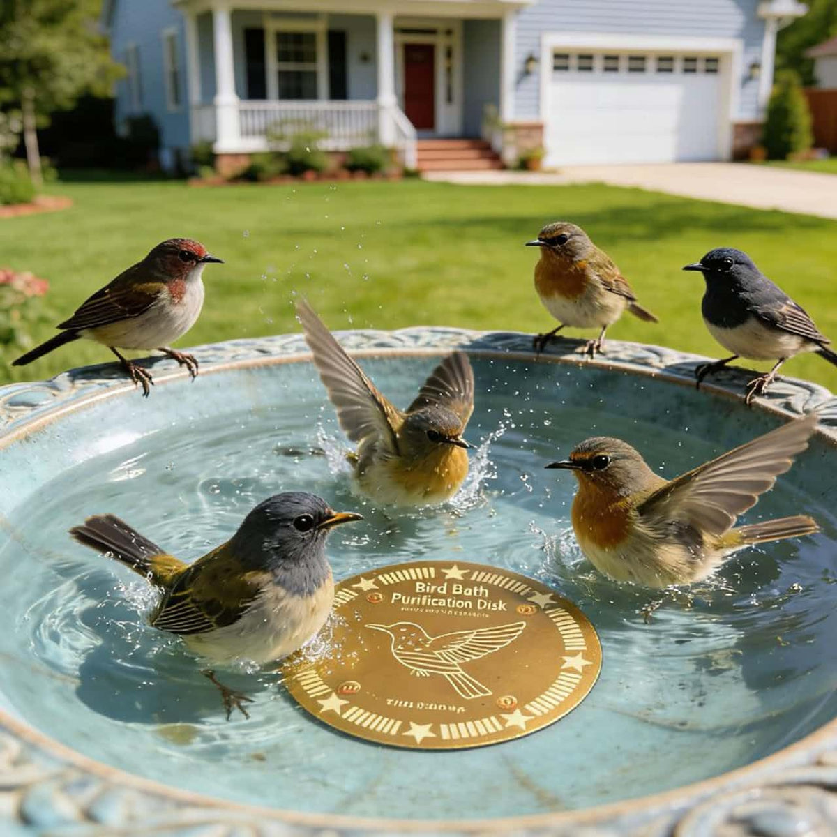 No electricity needed; simple drop-in purification for birds' drinking water.