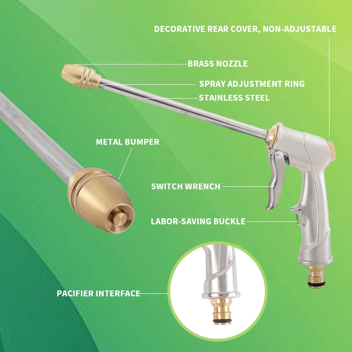 Fecovanti nozzle in action for car washing and patio cleaning.