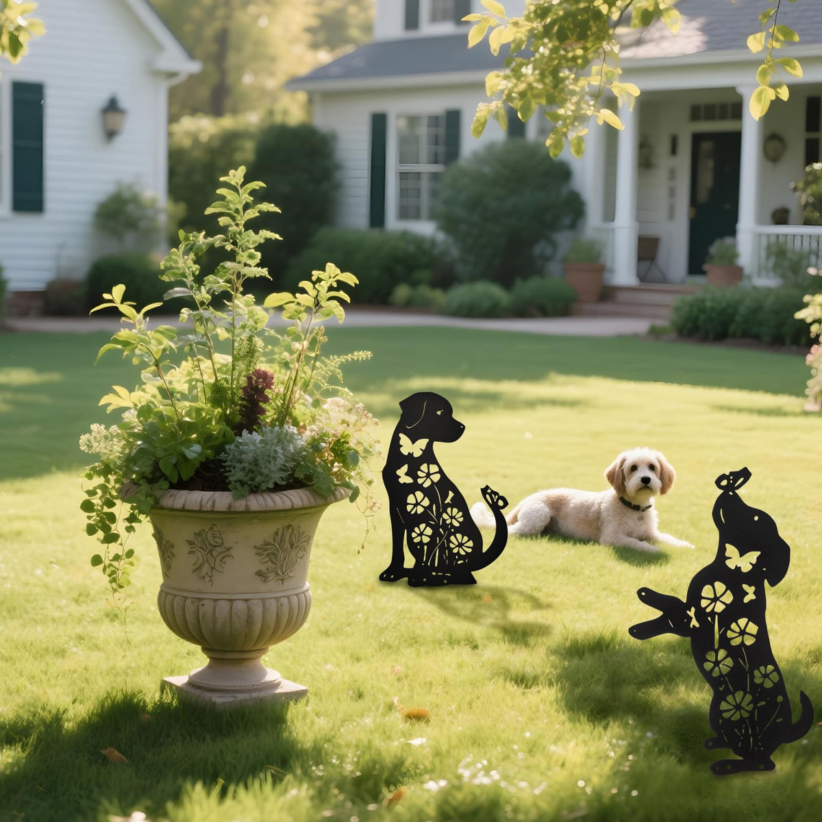 Fectzuea dog lovers gift outdoor decor for gardens and yards.
