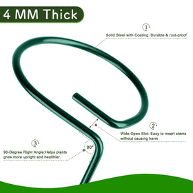 Feeding GARDEN green powder-coated steel stakes resist rust for long-lasting support.