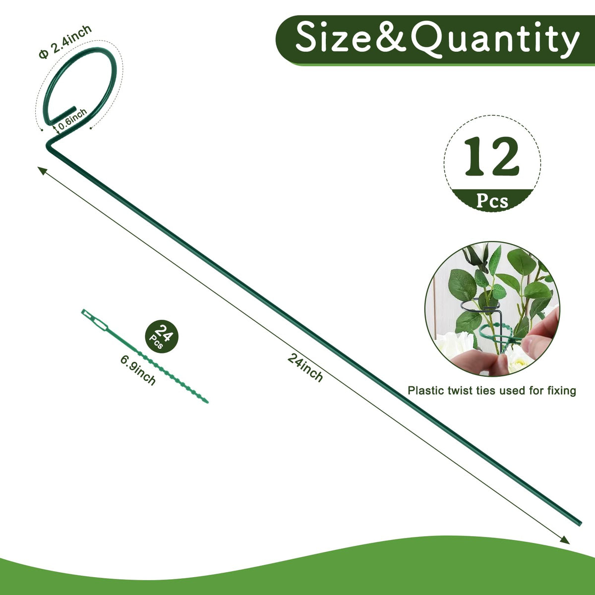 FEED GARDEN twist ties 24-pack securing stems without damage.