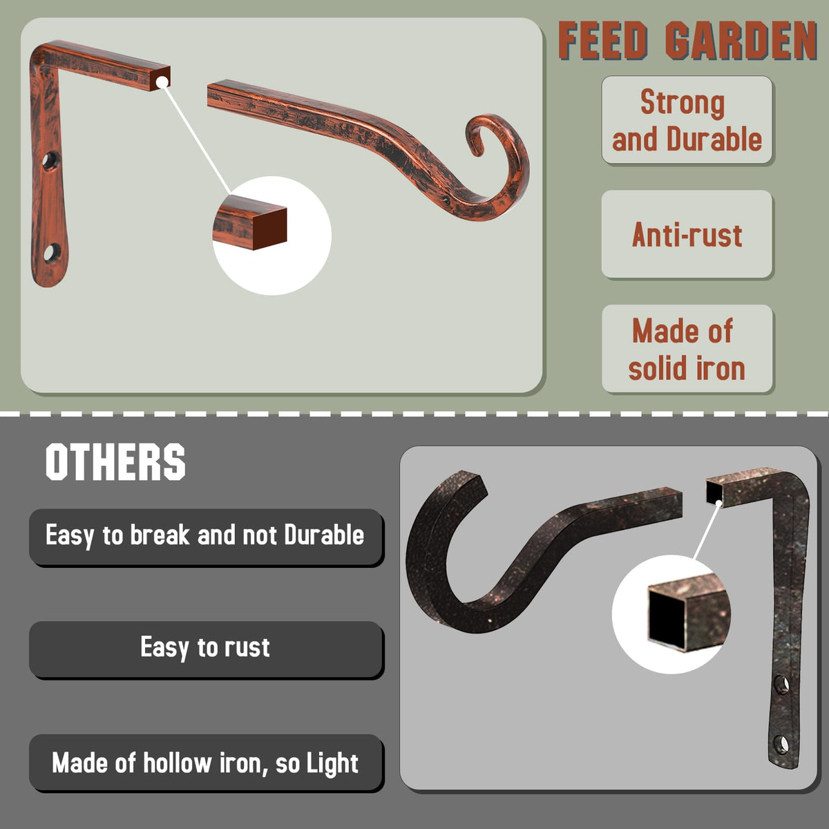 FEED GARDEN wind chime hanger suitable for patios and porches.