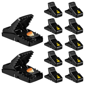 Feeke Mouse Trap 12-pack packaging shows safe, versatile indoor/outdoor use.