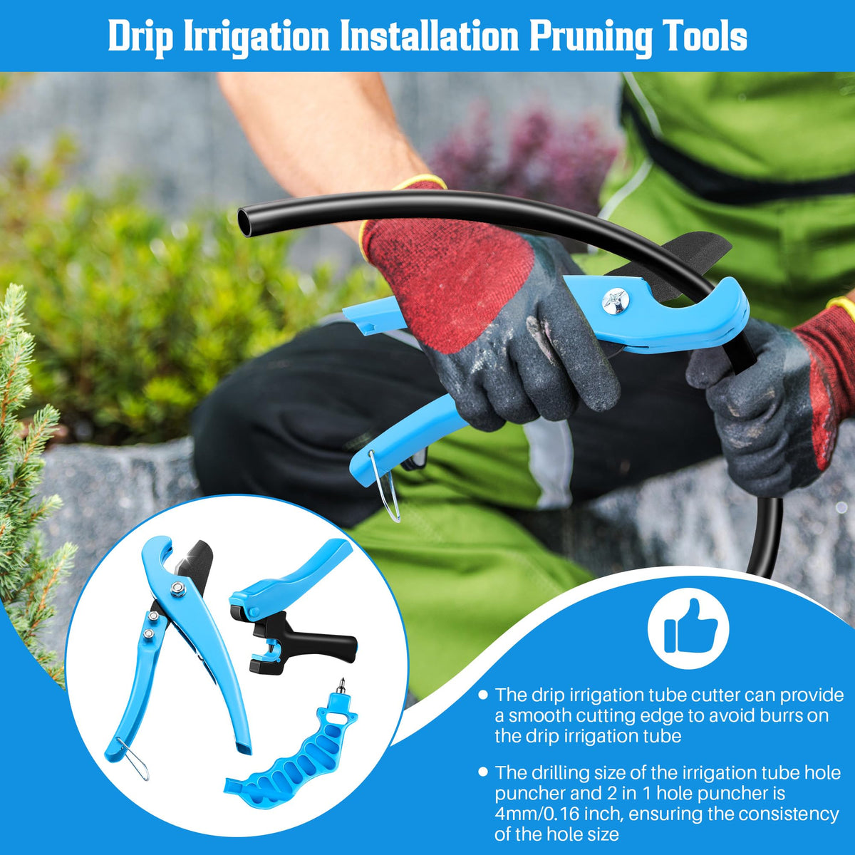 Feekoon barbed connectors blue for secure irrigation