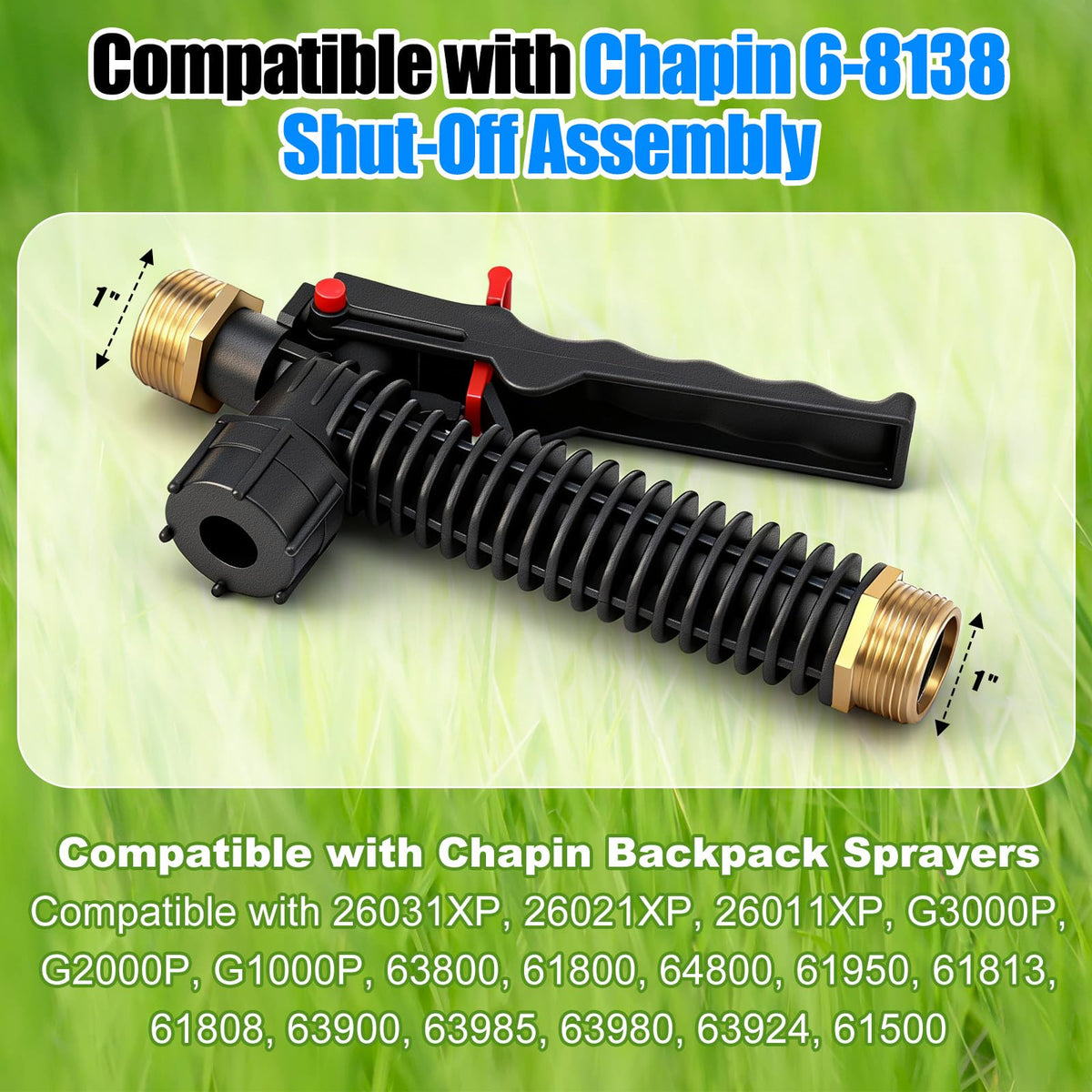 Feekoon brass adapters with 1-inch thread ensure precise hose and nozzle connections.