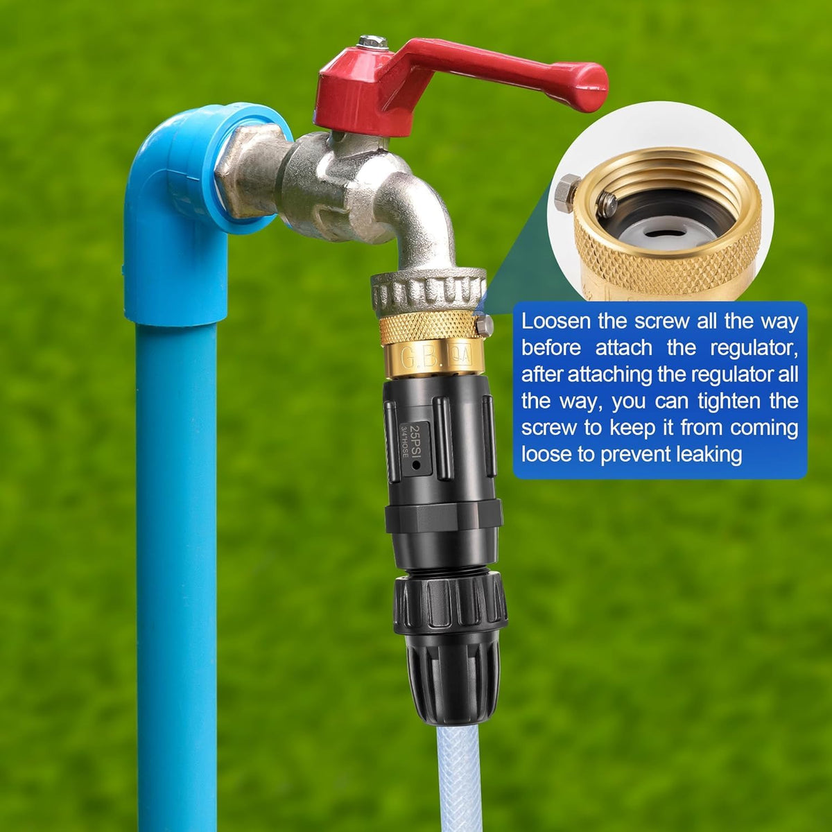 Feekoon half-inch tubing adapter enabling quick hose connections.
