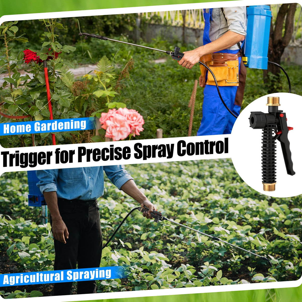 Feekoon assembly enables precise spray control and quick start/stop of liquids.