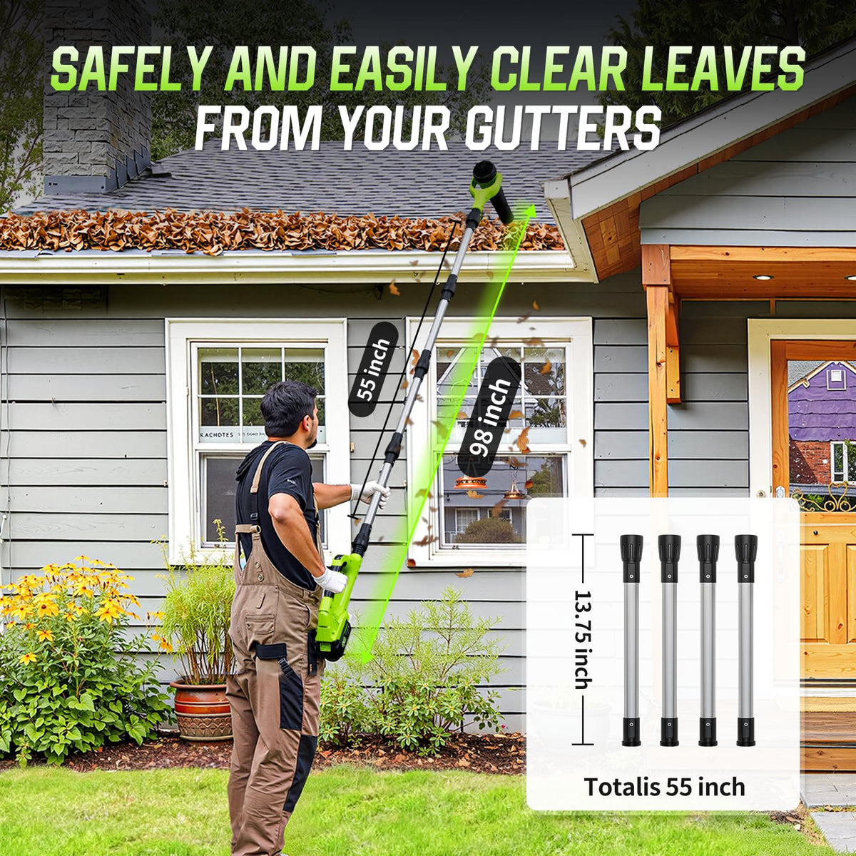 Feihu 40V blower includes two 2.0Ah batteries for extended sessions.
